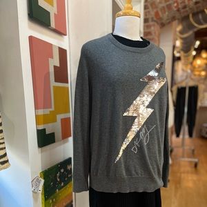 DKNY Graphite Metallic Sequin Sweater, NWT, Large
